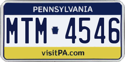 PA license plate MTM4546