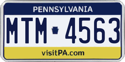 PA license plate MTM4563
