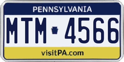 PA license plate MTM4566