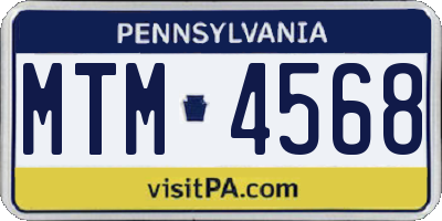 PA license plate MTM4568