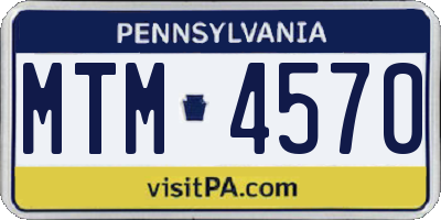PA license plate MTM4570