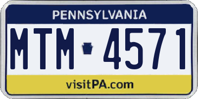 PA license plate MTM4571