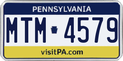 PA license plate MTM4579