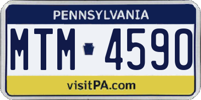 PA license plate MTM4590