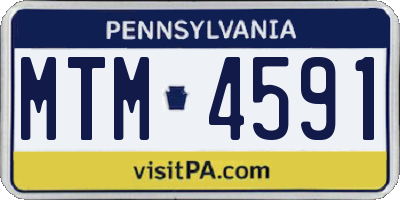 PA license plate MTM4591
