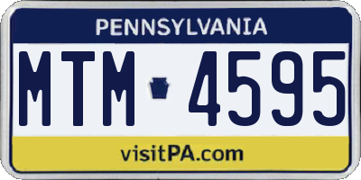 PA license plate MTM4595