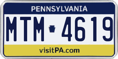 PA license plate MTM4619