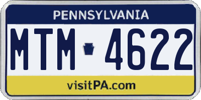 PA license plate MTM4622
