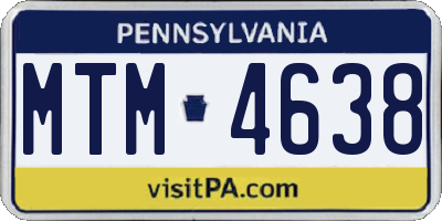 PA license plate MTM4638