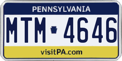 PA license plate MTM4646