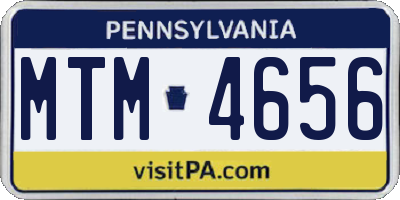 PA license plate MTM4656