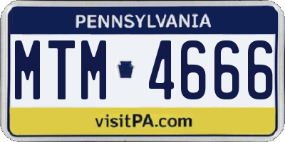 PA license plate MTM4666