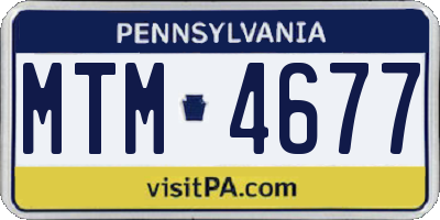PA license plate MTM4677