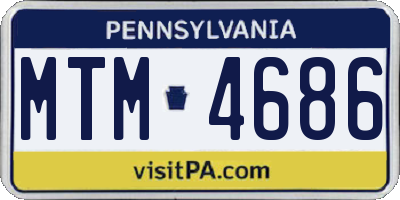 PA license plate MTM4686