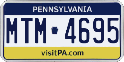 PA license plate MTM4695