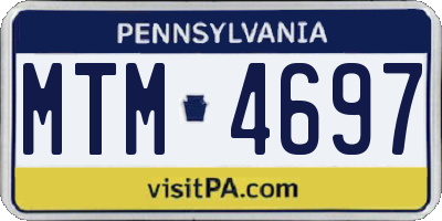 PA license plate MTM4697