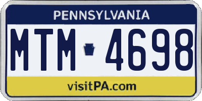 PA license plate MTM4698