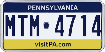 PA license plate MTM4714