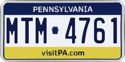 PA license plate MTM4761