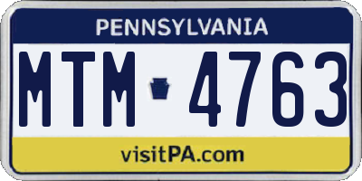 PA license plate MTM4763
