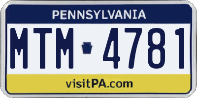 PA license plate MTM4781