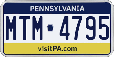 PA license plate MTM4795