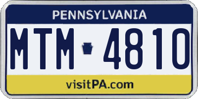 PA license plate MTM4810