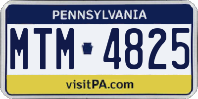 PA license plate MTM4825