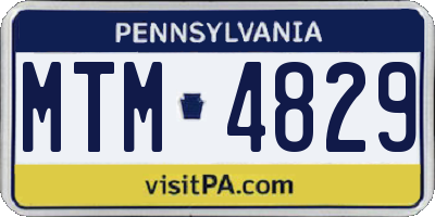 PA license plate MTM4829