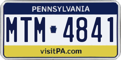 PA license plate MTM4841