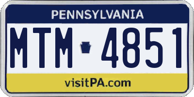 PA license plate MTM4851