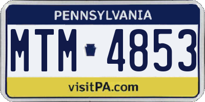 PA license plate MTM4853