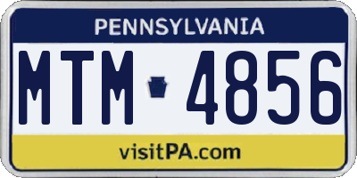 PA license plate MTM4856
