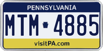 PA license plate MTM4885