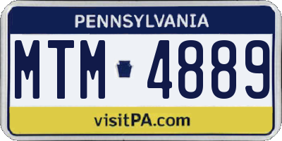 PA license plate MTM4889