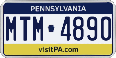 PA license plate MTM4890