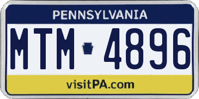 PA license plate MTM4896