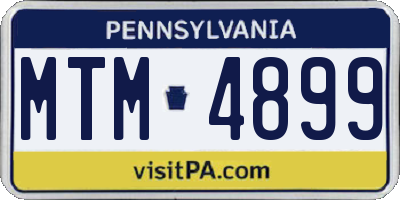 PA license plate MTM4899