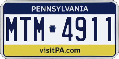 PA license plate MTM4911