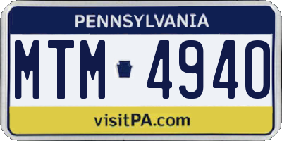 PA license plate MTM4940