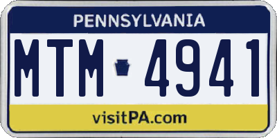 PA license plate MTM4941