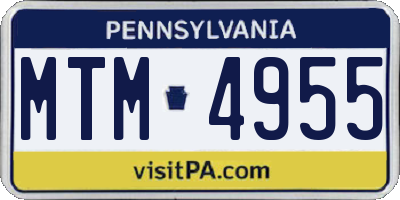 PA license plate MTM4955