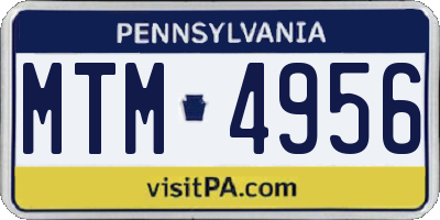 PA license plate MTM4956