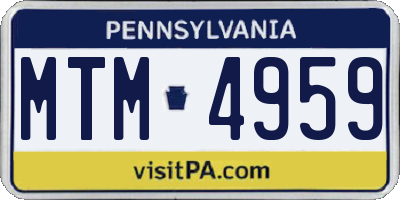 PA license plate MTM4959