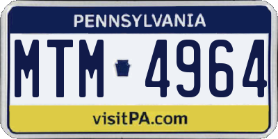PA license plate MTM4964