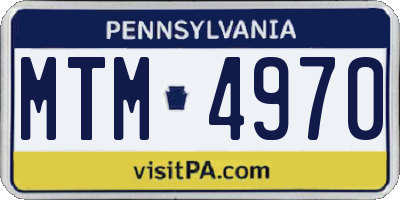 PA license plate MTM4970