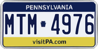 PA license plate MTM4976