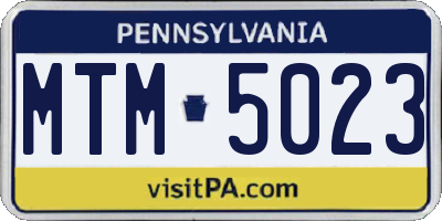 PA license plate MTM5023