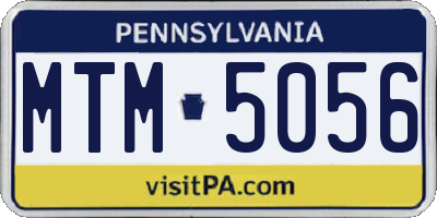 PA license plate MTM5056