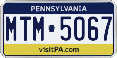 PA license plate MTM5067